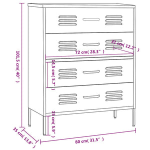 vidaXL Commode vert menthe 80x35x101,5 cm Acier