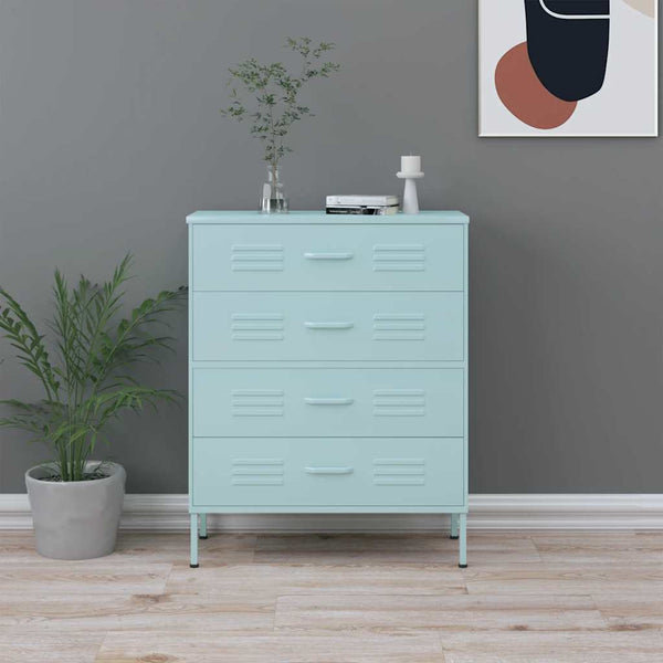vidaXL Commode vert menthe 80x35x101,5 cm Acier