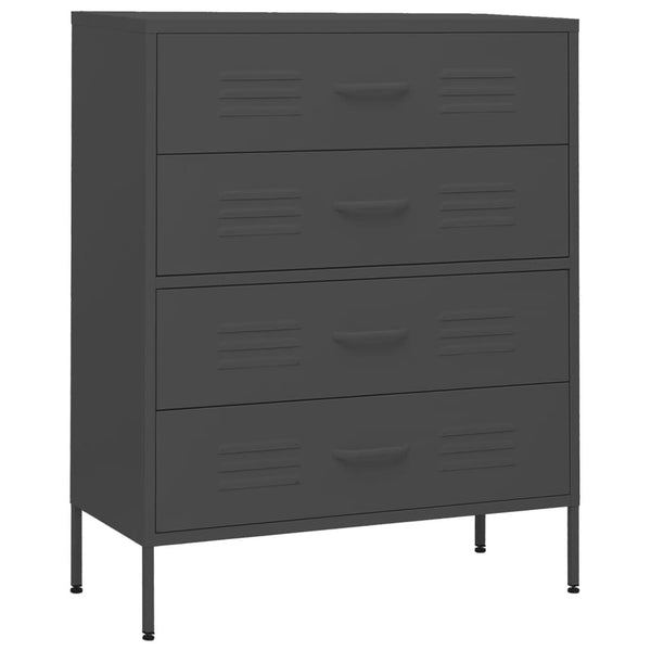 Anthrazit Kommode Stahl 80x35x101,5 cm