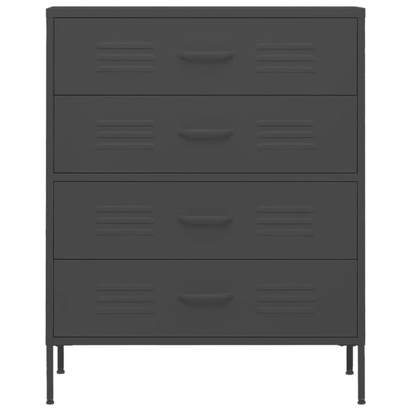 Anthrazit Kommode Stahl 80x35x101,5 cm