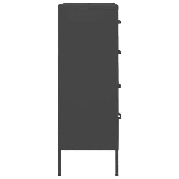 Anthrazit Kommode Stahl 80x35x101,5 cm