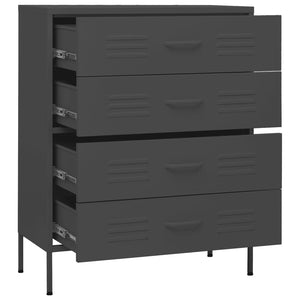 Anthrazit Kommode Stahl 80x35x101,5 cm