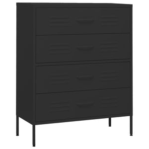 Schwarze Stahl Kommode 80 cm