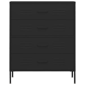 Schwarze Stahl Kommode 80 cm
