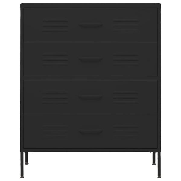 Schwarze Stahl Kommode 80 cm