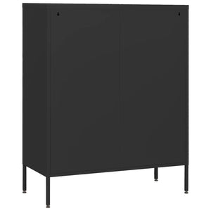 Schwarze Stahl Kommode 80 cm