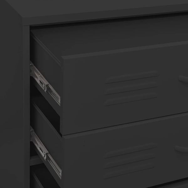 Schwarze Stahl Kommode 80 cm