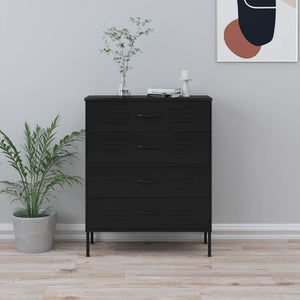 Schwarze Stahl Kommode 80 cm