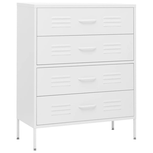 Weiße Stahlkommode, 80 cm