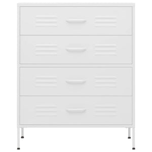 Weiße Stahlkommode, 80 cm