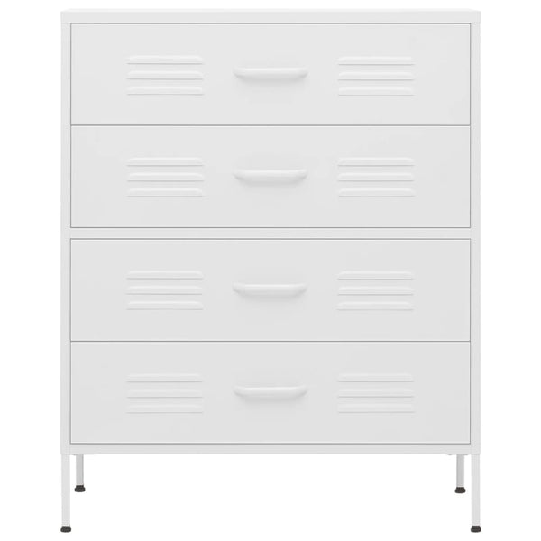 Weiße Stahlkommode, 80 cm
