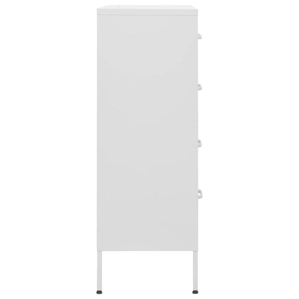 Weiße Stahlkommode, 80 cm