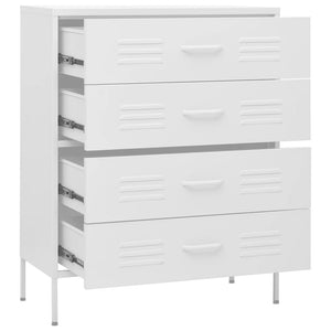 Weiße Stahlkommode, 80 cm