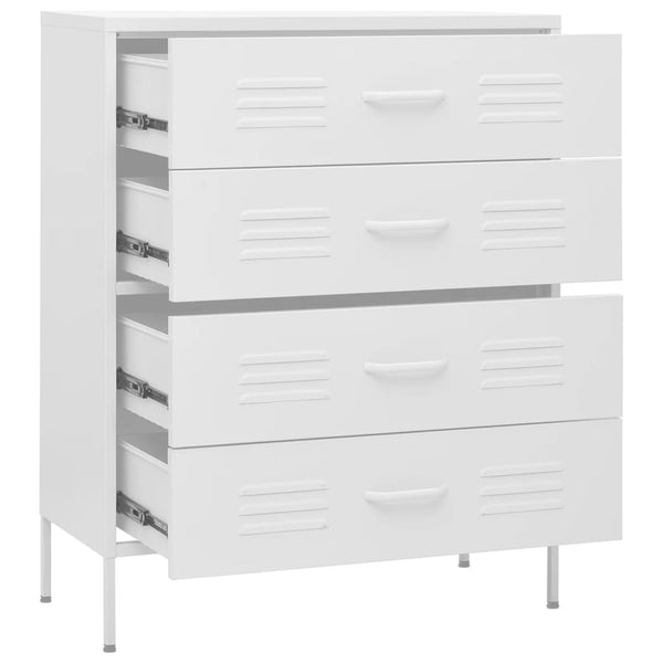 Weiße Stahlkommode, 80 cm