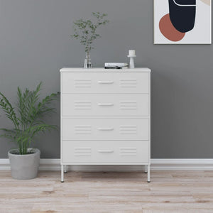 Weiße Stahlkommode, 80 cm