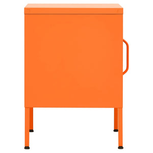 Orangefarbener Nachttisch aus Stahl, 35x35x51 cm