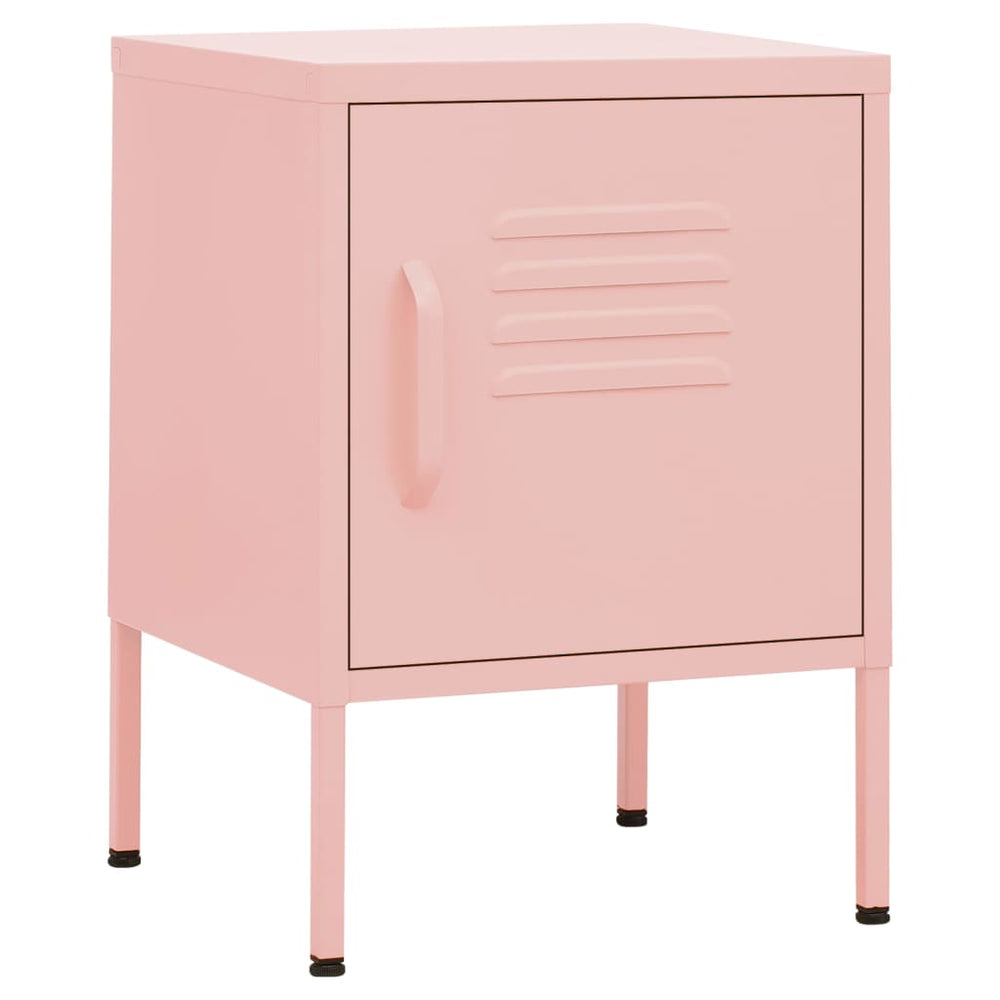 vidaXL Nightstand Pink 35x35x51 cm Steel