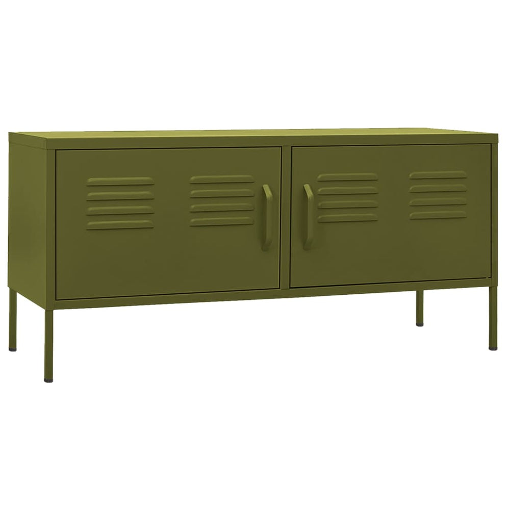 TV-Schrank Olivgrün Stahl 105 cm