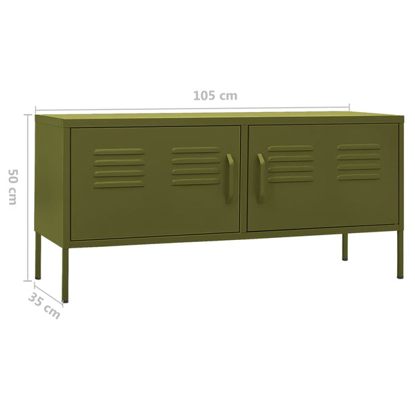 TV-Schrank Olivgrün Stahl 105 cm