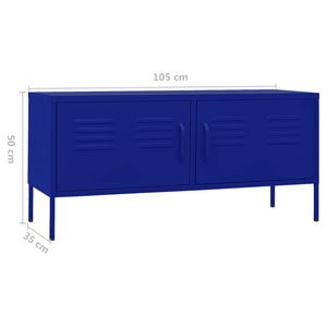 Marineblauer TV-Schrank Stahl 105 cm