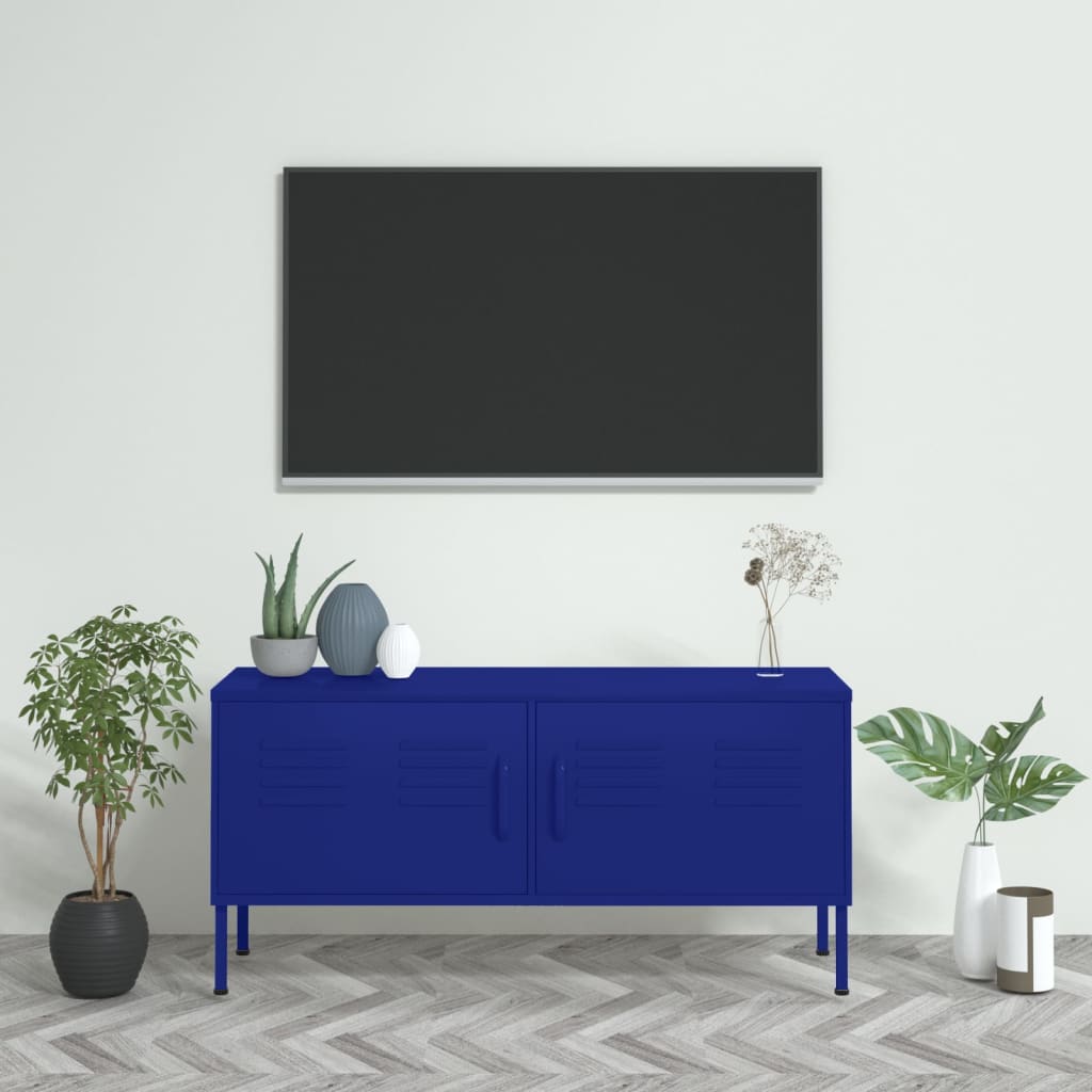Marineblauer TV-Schrank Stahl 105 cm