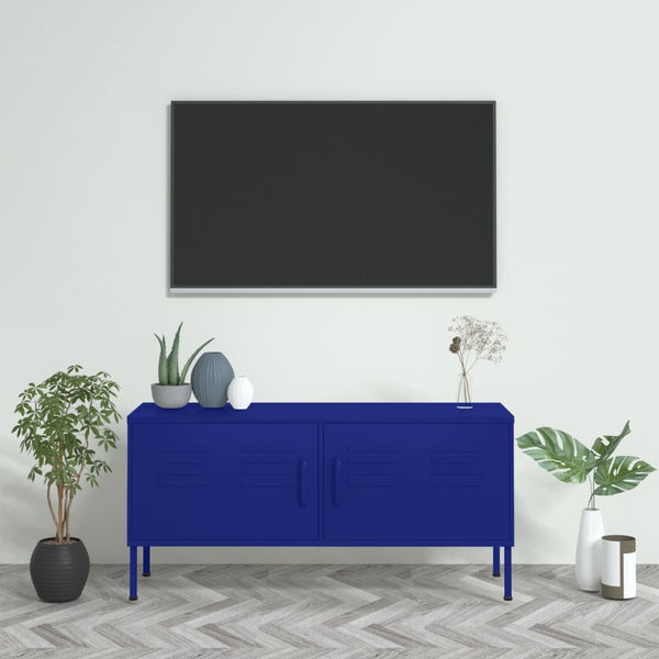 Marineblauer TV-Schrank Stahl 105 cm
