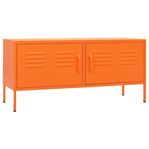 Oranger TV-Schrank aus Stahl, 105 cm