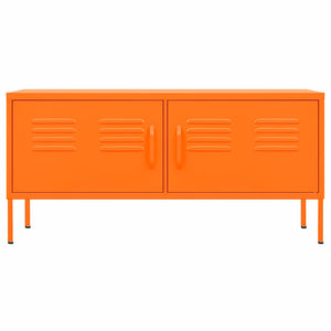 Oranger TV-Schrank aus Stahl, 105 cm