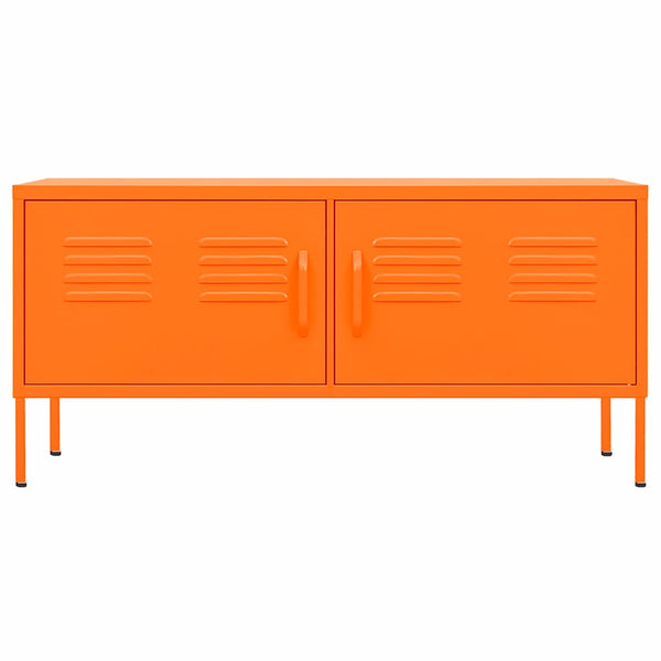Oranger TV-Schrank aus Stahl, 105 cm