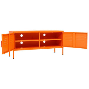 Oranger TV-Schrank aus Stahl, 105 cm