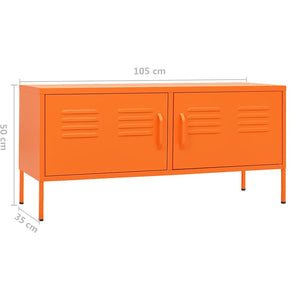 Oranger TV-Schrank aus Stahl, 105 cm