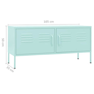Minzgrüner TV-Schrank aus Stahl, 105 cm