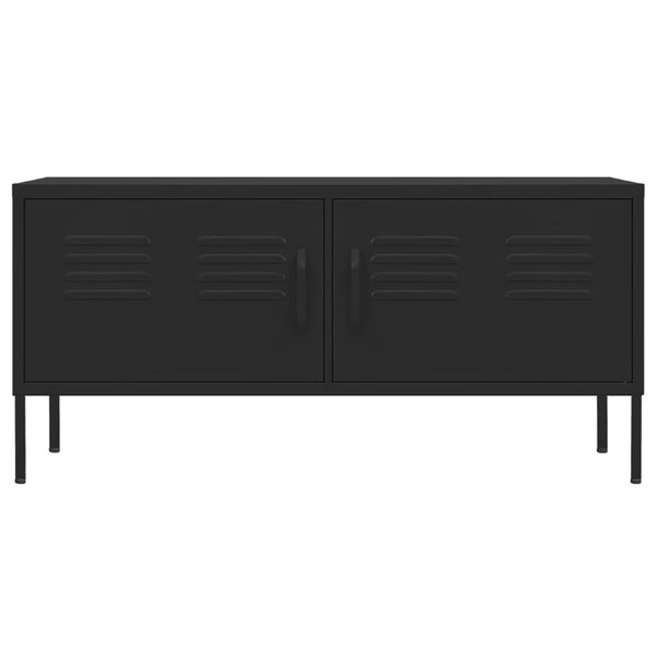 Schwarzer TV-Schrank Stahl 105 cm