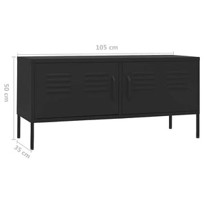 Schwarzer TV-Schrank Stahl 105 cm