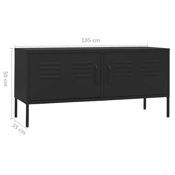 Schwarzer TV-Schrank Stahl 105 cm