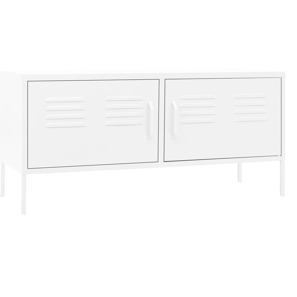 TV-Schrank Weiß Stahl 105 cm