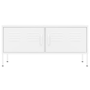 TV-Schrank Weiß Stahl 105 cm