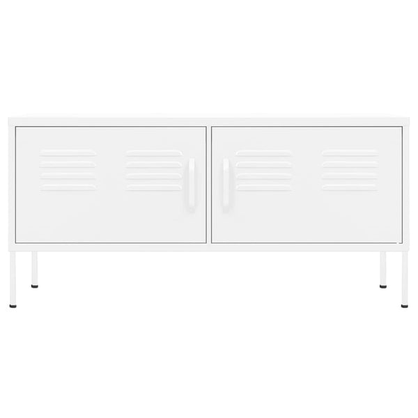 TV-Schrank Weiß Stahl 105 cm