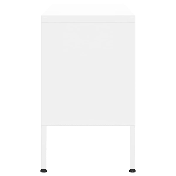 TV-Schrank Weiß Stahl 105 cm