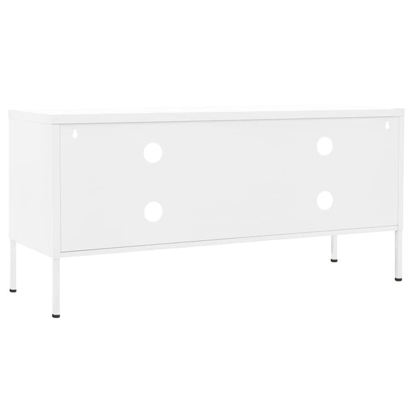 TV-Schrank Weiß Stahl 105 cm