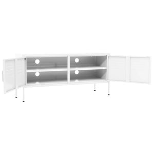 TV-Schrank Weiß Stahl 105 cm