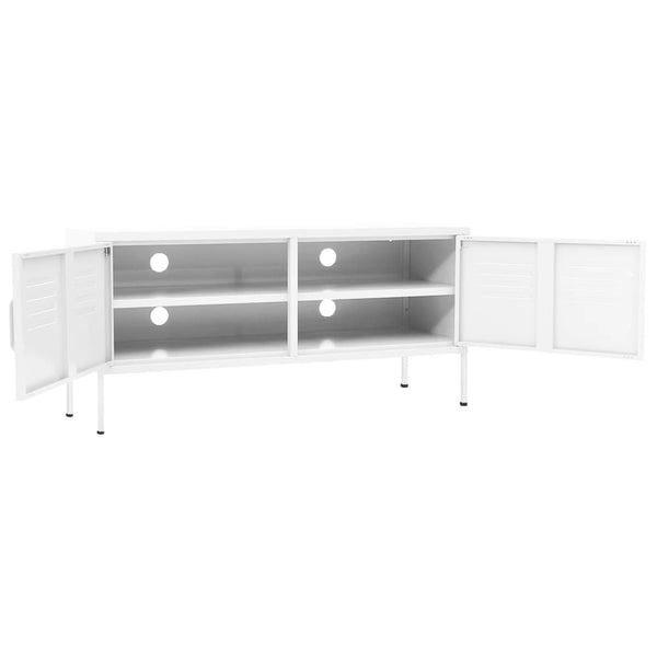 TV-Schrank Weiß Stahl 105 cm