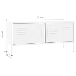 TV-Schrank Weiß Stahl 105 cm