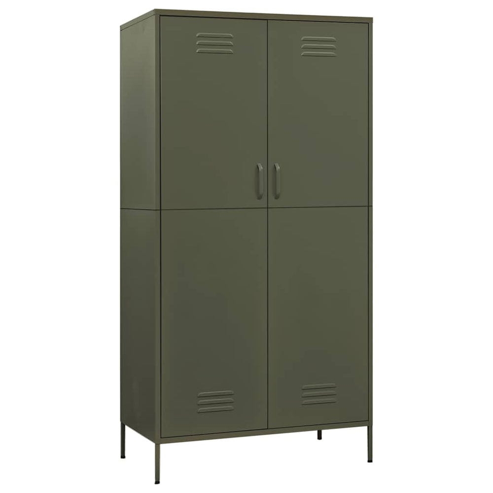 Kleiderschrank Olivgrün Stahl 90x50x180cm