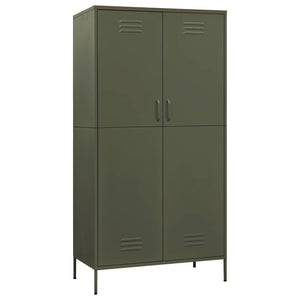 Kleiderschrank Olivgrün Stahl 90x50x180cm