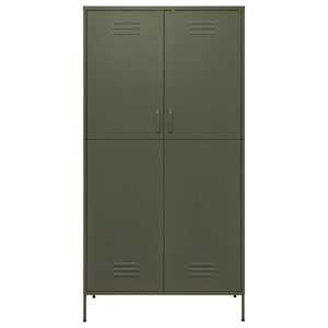 Kleiderschrank Olivgrün Stahl 90x50x180cm