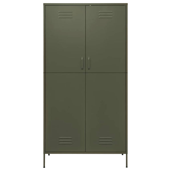 Kleiderschrank Olivgrün Stahl 90x50x180cm