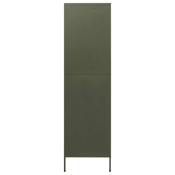Kleiderschrank Olivgrün Stahl 90x50x180cm