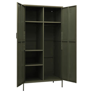 Kleiderschrank Olivgrün Stahl 90x50x180cm