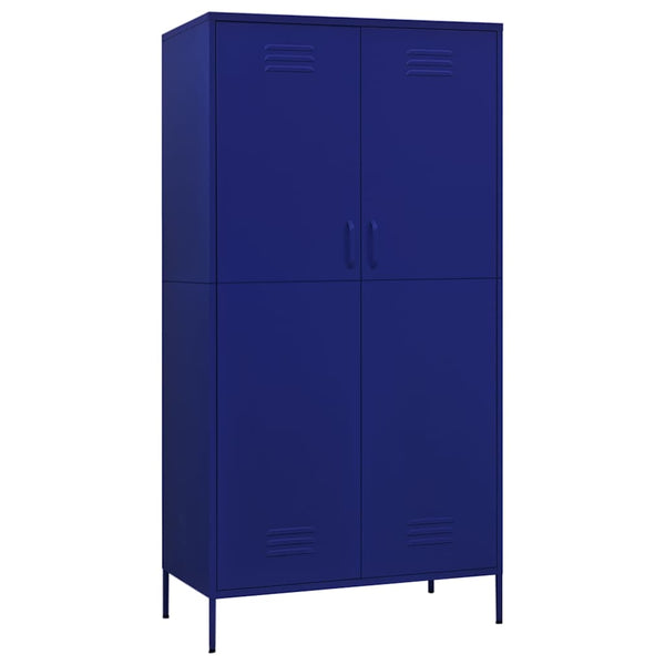 Marineblauer Stahlschrank 90x50x180 cm